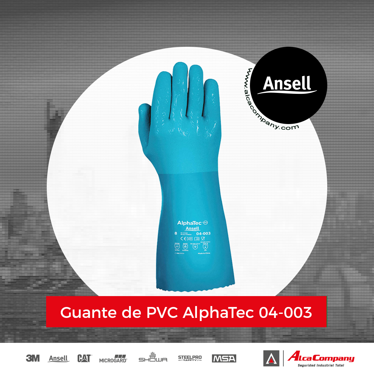 Guante de PVC AlphaTec 04-003 1 Guante de PVC AlphaTec 04-003