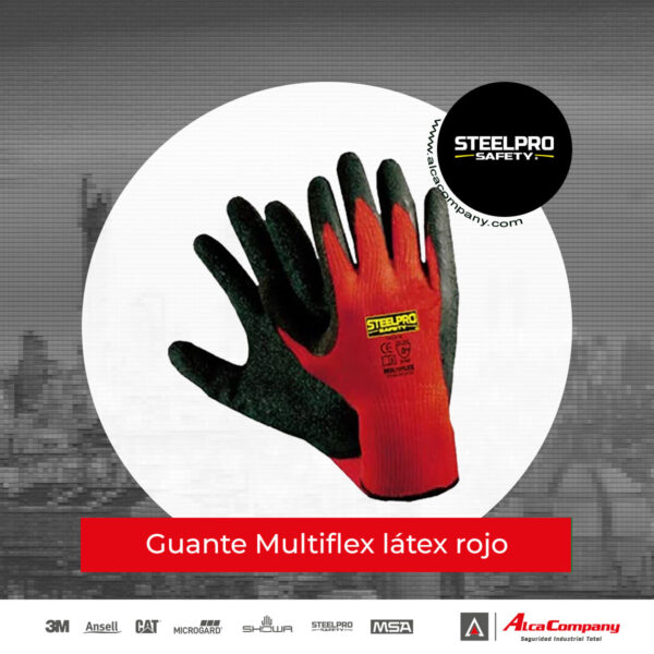Guante Multiflex latex rojo