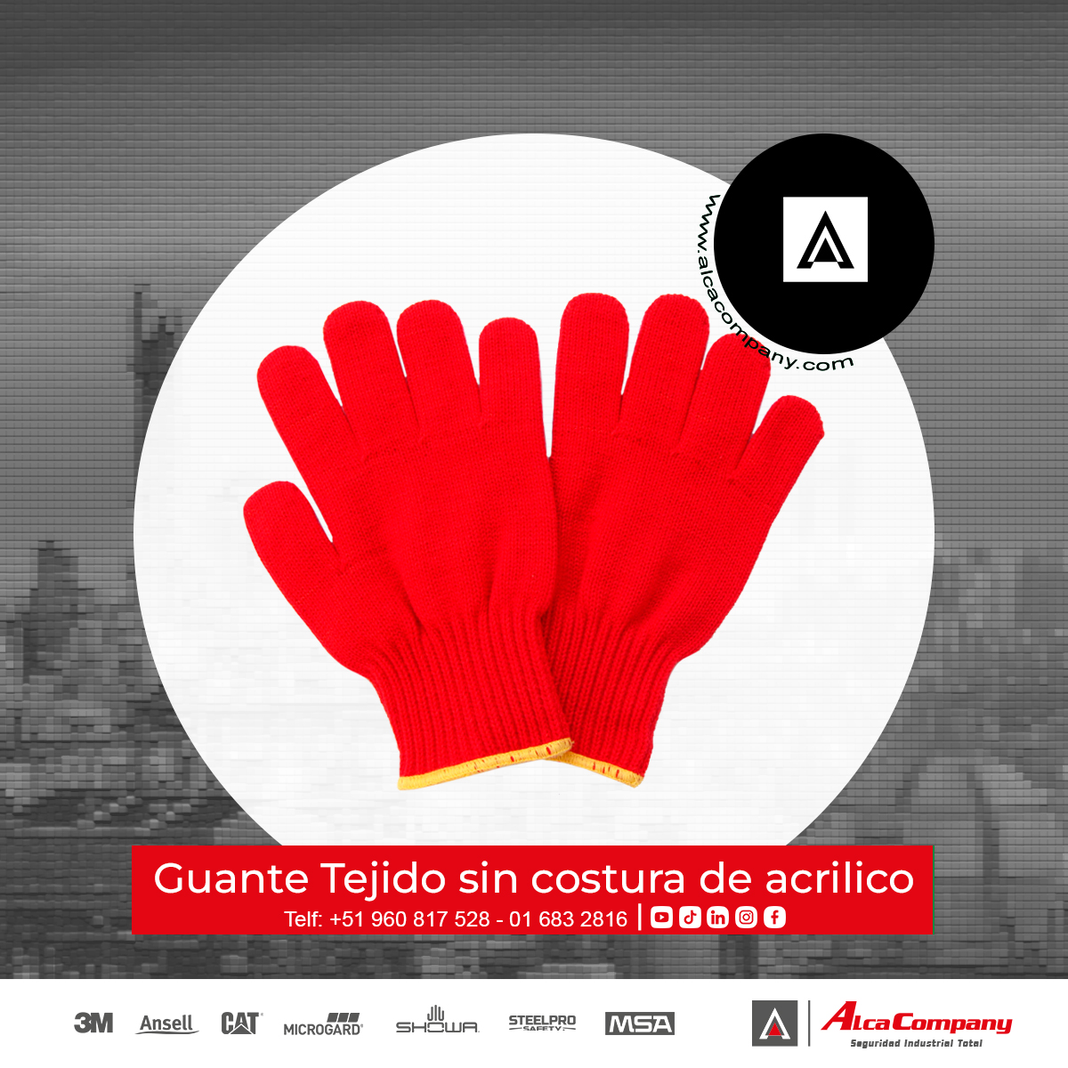 Guante Tejido sin costura de acrilico 1 Guante Tejido sin costura de acrilico