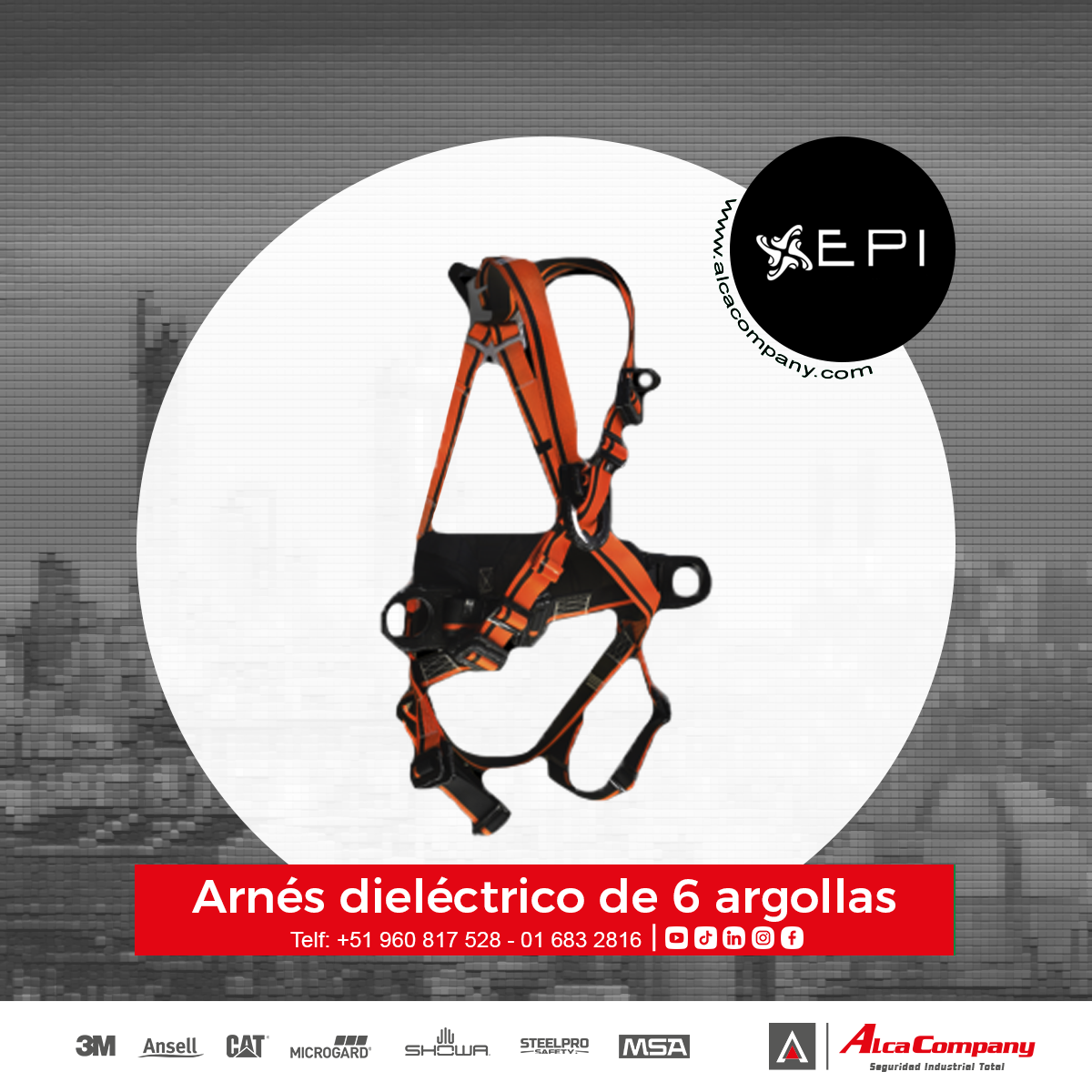 Arnés dieléctrico de 6 argollas EPI 1 Arnés dieléctrico de 6 argollas EPI