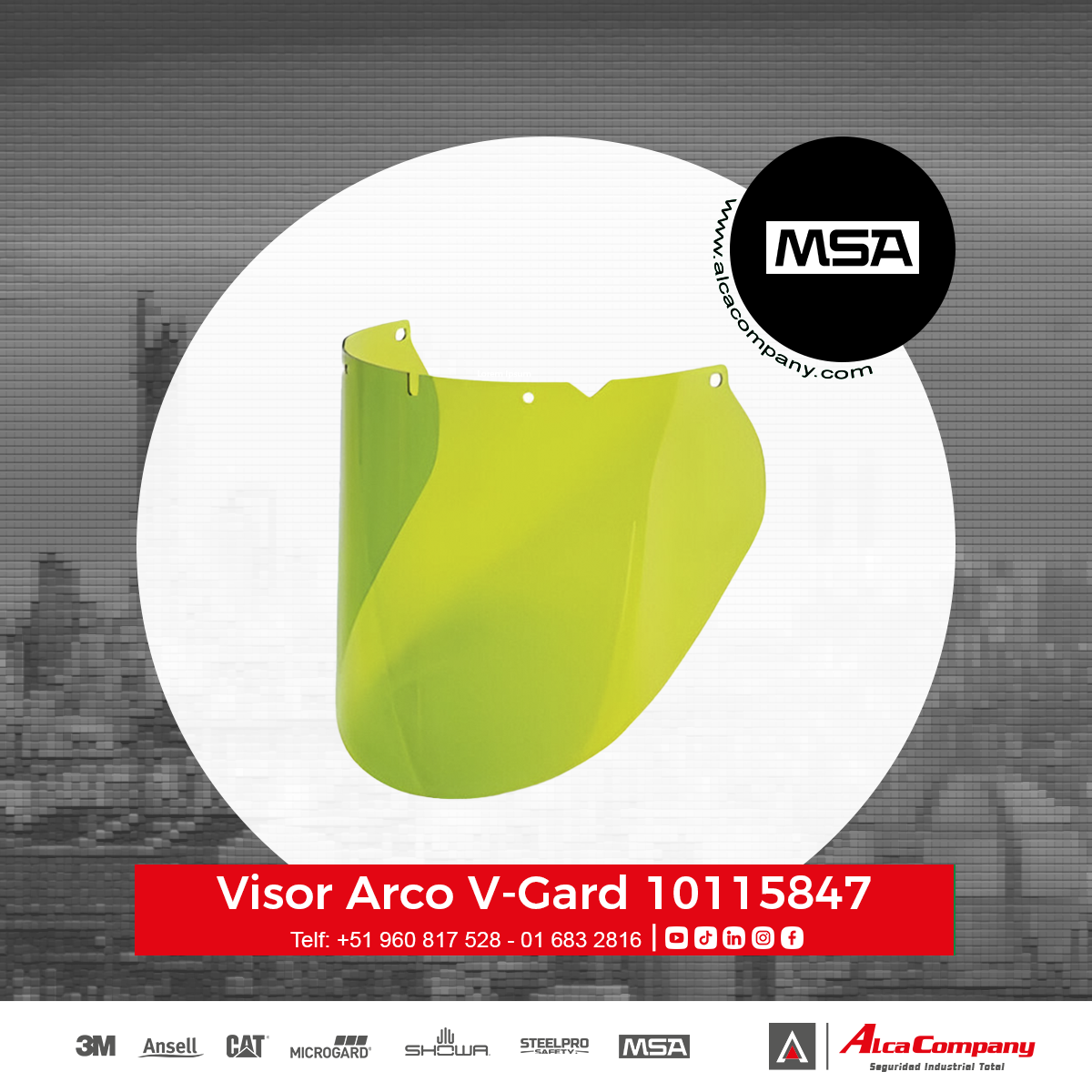 Visor Arco V-Gard 10115847 MSA 1 Visor Arco V-Gard 10115847 MSA